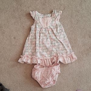 Pink and grey 12 mo sundress with bloomers